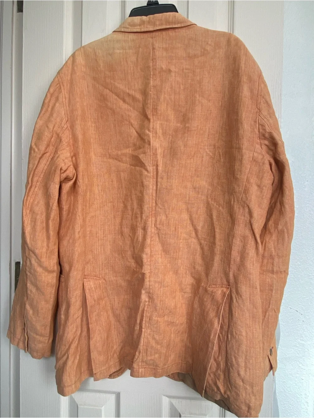 Men's Orange Linen Blazer - Lightweight Casual Sport Coat